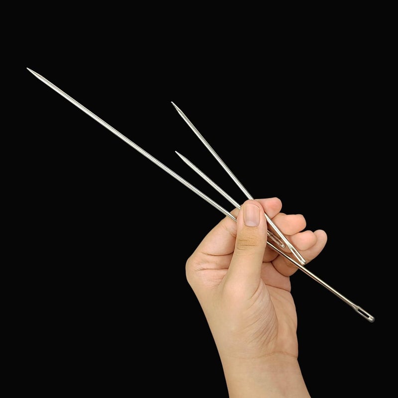SimautHawk 1Pcs 5.9-inch inches in Length 3mm Thickness Professional Upholstery Needle, Big Eye Hand Sewing Needles for Stitching and Hand Sewing. (5.9 inches) - Image 4